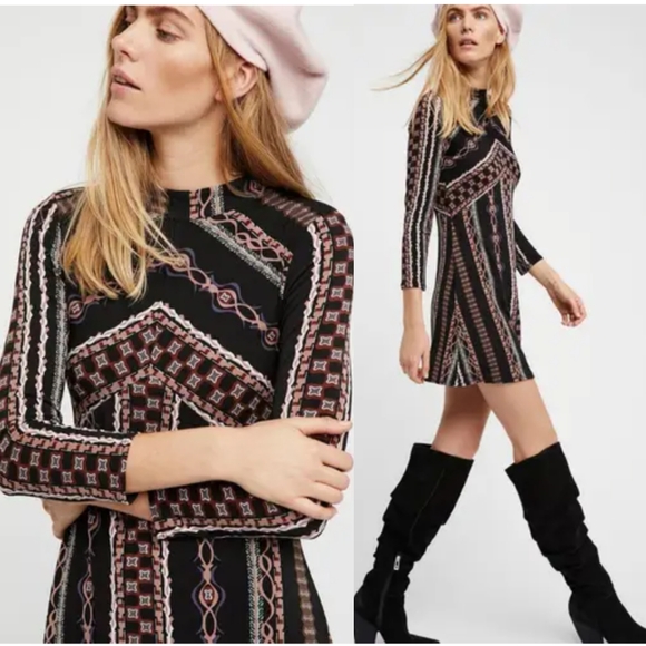 FREE PEOPLE Stella Boho Knit Mini Dress - Picture 2 of 8